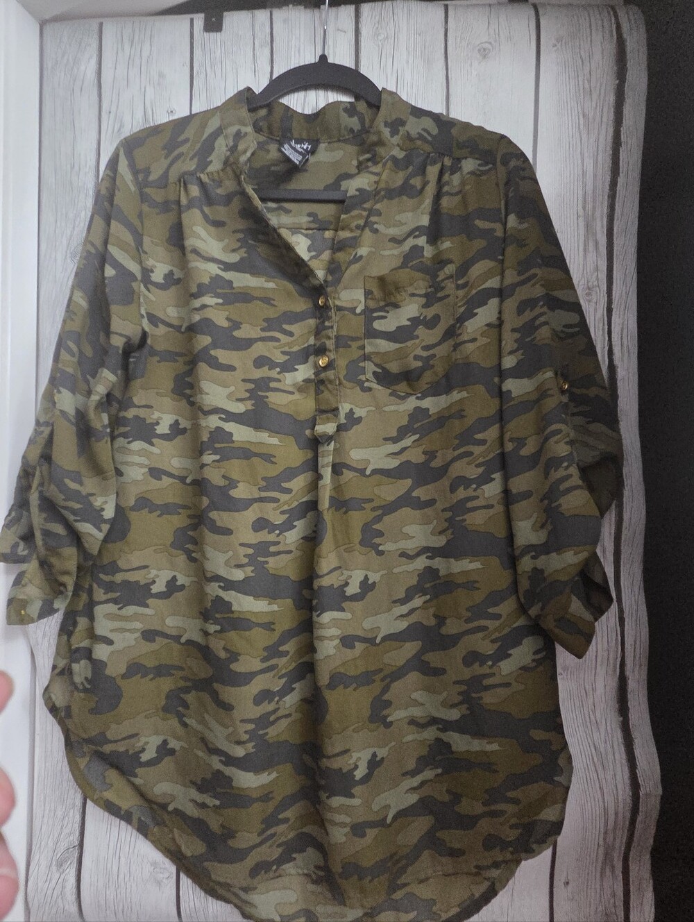 Justify Olive Camo Lightweight  Blouse
